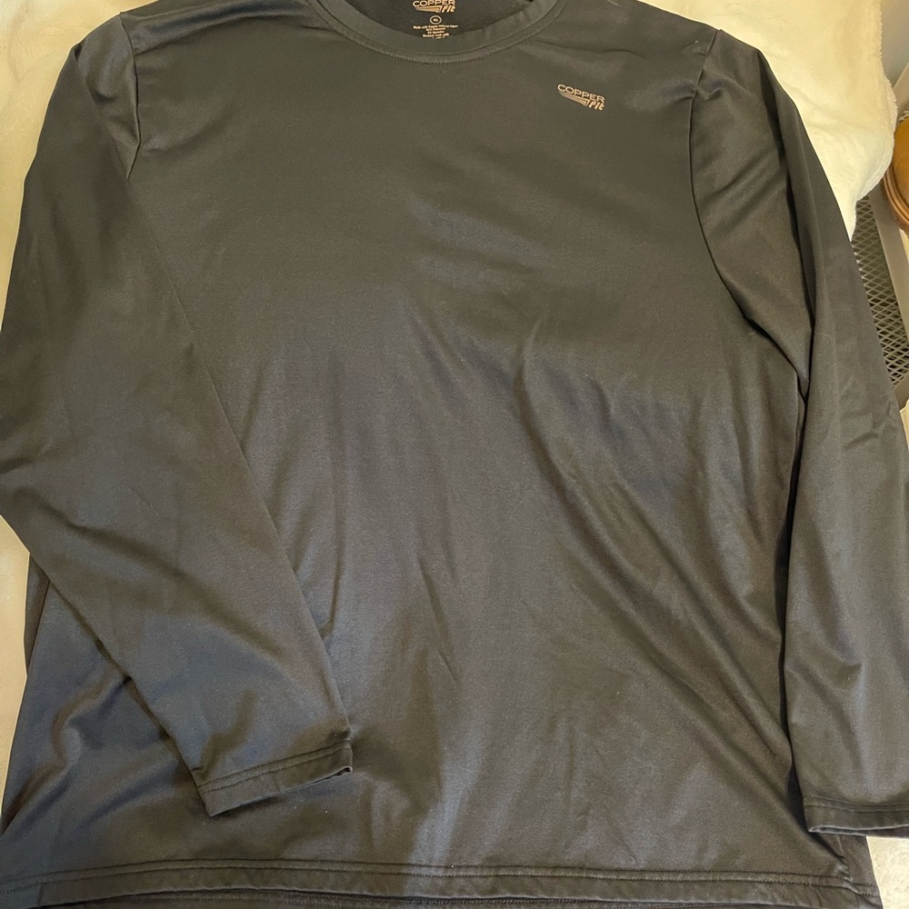 Copper Fit Black Long Sleeve Performance Tee